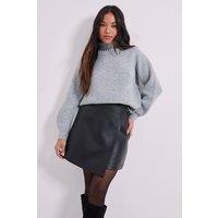 Dorothy Perkins Women's Petite Pearl neck Detail Jumper in Grey | Size: Large
