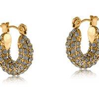 BIG METAL LONDON Women's DORIS STONE ENCRUSTED STAINLESS STEEL EARRINGS in Gold | Size: 2 cm