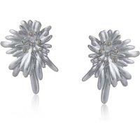 BIG METAL LONDON Women's FREDERICA FLORAL MATTE EARRINGS in Silver | Size: 2 cm