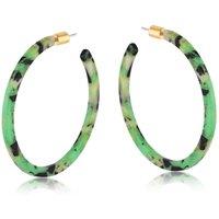 BIG METAL LONDON Women's ILONA RESIN SKINNY EARRINGS in Green | Size: 5 cm