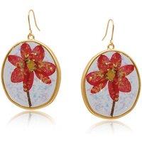 BIG METAL LONDON Women's DEAUVILLE WILDFLOWER STATEMENT EARRINGS in Gold | Size: 4 cm