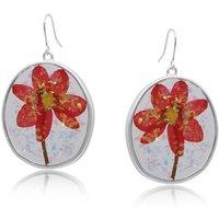 BIG METAL LONDON Women's DEAUVILLE WILDFLOWER STATEMENT EARRINGS in Silver | Size: 4 cm