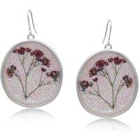 BIG METAL LONDON Women's ORLEAN WILDFLOWER STATEMENT EARRINGS in Silver | Size: 4 cm
