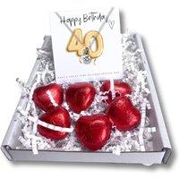Aye Do Gifts Women's 40th Birthday Cubic Zirconia Necklace Gold Balloon Mini Gift Hamper in Silver | Size: 16 inches