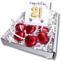 Aye Do Gifts Women's 21st Birthday Cubic Zirconia Earrings Gold Balloon Mini Hamper in Silver