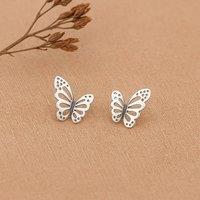 Orsa May Women's Sterling Silver Butterfly Stud Earrings