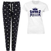 60 SECOND MAKEOVER Women's Wine Queen Navy Star Trouser Pyjamas Set | Size: XL