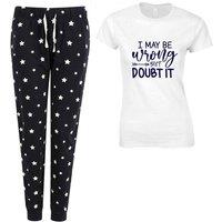 60 SECOND MAKEOVER Women's I May Be Wrong But I Doubt It Navy Star Trouser Pyjamas Set | Size: Small