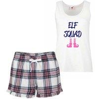 60 SECOND MAKEOVER Women's Elf Squad Tartan Short Pyjamas Set in Pink | Size: XS
