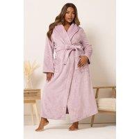 Yours Women's Super Luxe Maxi Dressing Gown in Light Pink | Size: 30-32