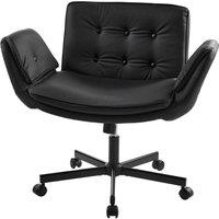 Living and Home Ergonomic Office Chair with Adjustable Armrests, Wheels & Wide Seat in Black