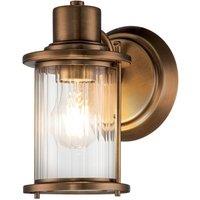 Netlighting Quoizel Riggs Wall Lamp Weathered Brass IP44 in Yellow