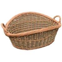 Red Hamper Wicker Roll Top Loose Weave Wash Basket in Brown