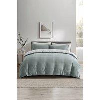 The Linen Consultancy Lazy Linens Soft Squares Duvet Cover Set in Light Blue | Size: Double