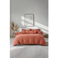 The Linen Consultancy Lazy Linens Relaxxx Duvet Cover Set in Burnt Orange | Size: Double