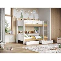 Flair Eddie Storage Bunk Bed in Light Oak | Size: Single