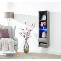 GFW Galicia Tall Shelf Unit with LED in Grey