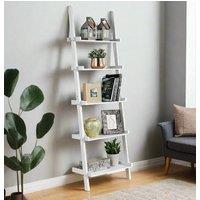 Modcraft 5 Tier White Ladder Bookcase