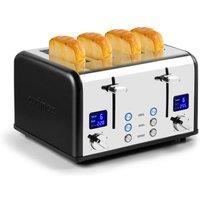 Cusimax Sleek 4 Slice Toaster Stainless Steel With Ultra-Clear LED Display in Black