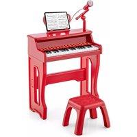 Costway 37-Key Piano Keyboard Toy Electronic Musical Instrument w/ Adjustable Microphone in Red