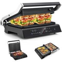 Costway 3-in-1 Electric Panini Press Grill 1200W Sandwich Maker Nonstick 5 Cooking Modes in Black