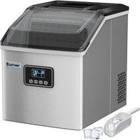 Costway Countertop Ice Maker Portable Ice Cube Making Machine 22KG/24H with LCD Display in Silver