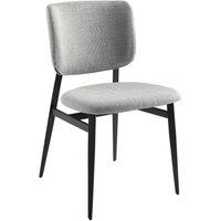 Angel Cerda Light Grey Fabric Dining Chair with Black Steel Legs