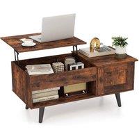 Havendro Lift Top Coffee Table - Storage & Hidden Compartment, Brown