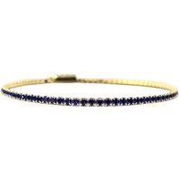 Harfi Women's Sapphire September Birthstone Dainty Tennis Bracelet in Gold | Size: 7 inches