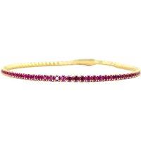 Harfi Women's Ruby July Birthstone Dainty Tennis Bracelet in Gold | Size: 7 inches