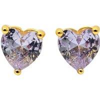 Harfi Women's Alexandrite Heart June Birthstone Stud Earrings in Gold