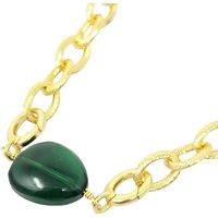 Harfi Women's Emerald May Birthstone Statement Pendant Necklace in Gold | Size: 16 inches