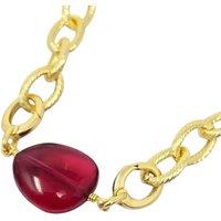 Harfi Women's Ruby July Birthstone Statement Pendant Necklace in Gold | Size: 16 inches