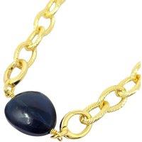 Harfi Women's Sapphire September Birthstone Statement Pendant Necklace in Gold | Size: 16 inches