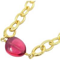 Harfi Women's Pink Tourmaline October Birthstone Statement Pendant Necklace in Gold | Size: 16 inches