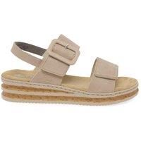 Rieker Women's 'Page' Wedge Heel Sandals in Nude | Size: 3.5