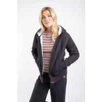 Weird Fish Women's Sevanna Borg Lined Jersey Hoodie in Midnight | Size: 22