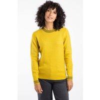 Weird Fish Women's Dawkins Tipped Jumper in Bright Yellow | Size: 22