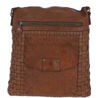 Ashwood Leather Women's 'Estasi' Woven Classic Large Leather Vintage Crossbody Bag in Taupe
