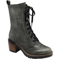 Ravel Women's 'Yarrow' Leather Lace-Up Boots in Dark Grey | Size: 6