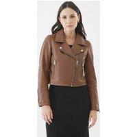 Bolongaro Trevor Women's Real Leather Millie Biker Jacket in Camel | Size: Large