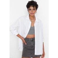WOVCOR Women's Loose Fit Cotton Woven Shirt in White | Size: 8