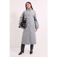 Wallis Women's Principles by Funnel Neck Button Coat in Grey Marl | Size: 20