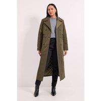 Wallis Women's Principles by Quilted Trench Coat in Khaki | Size: 10