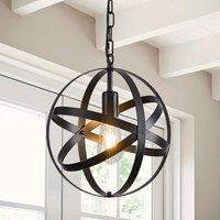 Garwarm Industrial Globe Farmhouse Lighting Black 1 Light