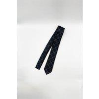 SVNX Men's Minimal Check Print Tie in Black