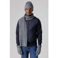 Tokyo Laundry Men's Knit Hat, Scarf & Gloves Set in Charcoal