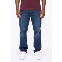 Crosshatch Detendu Men's Relaxed-Fit Stretch Denim Jeans with Zip Fly in Dark Blue | Size: 34R
