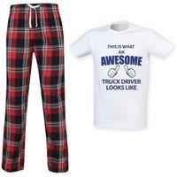 60 SECOND MAKEOVER Men's This Is What An Awesome Truck Driver Looks Like Trouser Pyjamas Set in Red | Size: Large