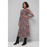 Wallis Women's Animal Mesh Midaxi Dress in Black | Size: 14